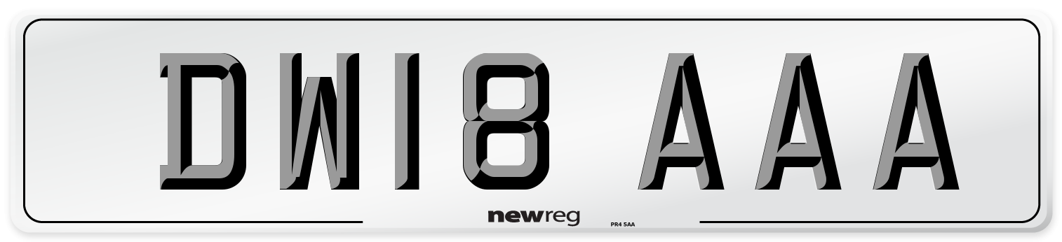 DW18 AAA Number Plate from New Reg